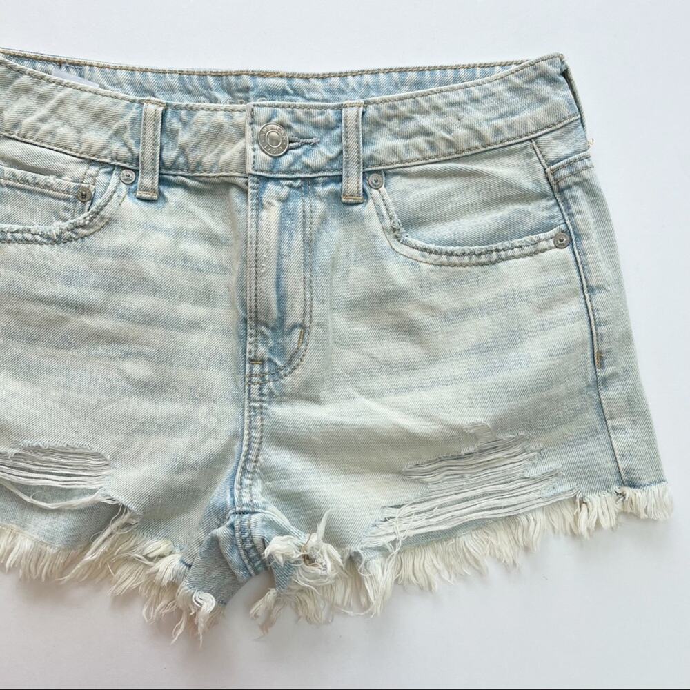 American Eagle Hi Rise Distressed Cut Off Denim Shorts